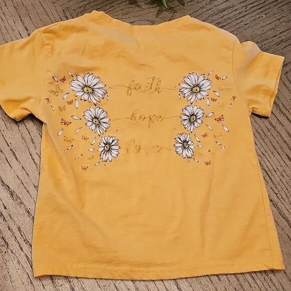 Faith Hope Love Yellow T Shirt Size 7/8 - Picture 6 of 8